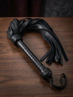 Real Black Genuine Leather Thick BDSM Flogger 36 Tails Leather Flogger